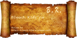Blesch Klára névjegykártya