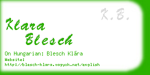 klara blesch business card